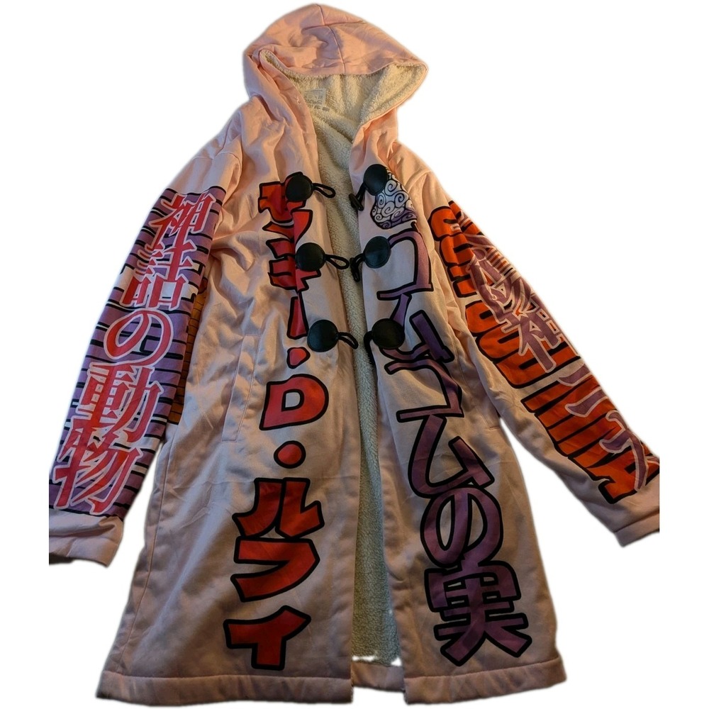 Anime Ape Luffy Gear 5 Cherry Blossom One Piece Dream Cloak Coat - Size Small